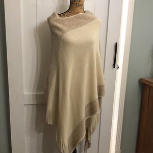 Women fringe cape shawl sweater wrap one size